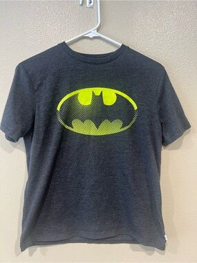 GAP Dark Gray Tee with Neon Yellow Batman Logo